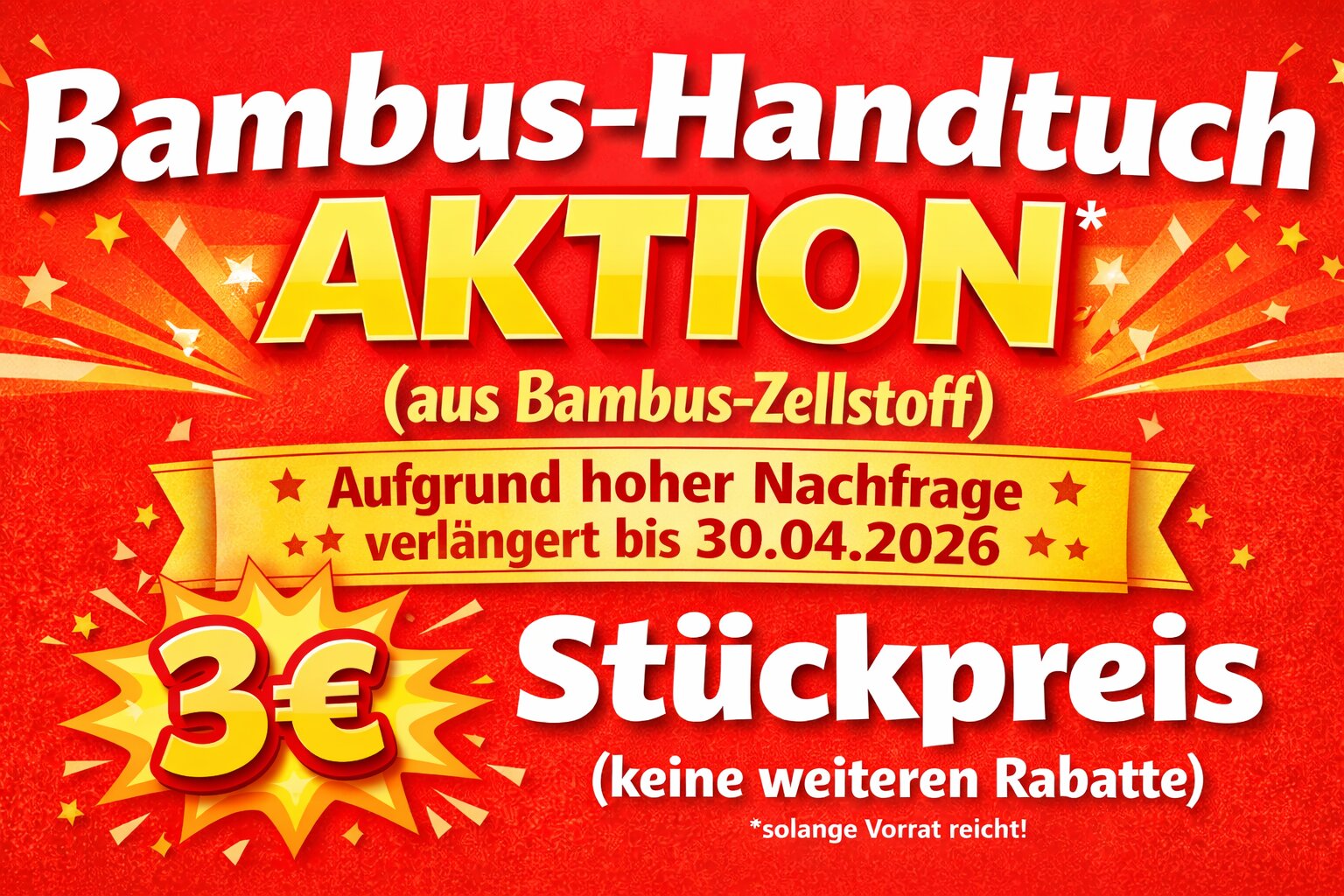 Solange Vorrat reicht