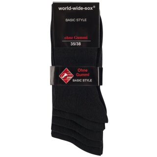 World-Wide-Sox Baumwollstrumpf 1:1 Rippe - Schwarz