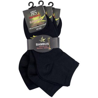 XL HARMONY KURZSTRUMPF VISKOSE "BAMBUS" - schwarz
