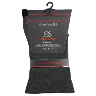 XXXL STRUMPF SENSIBEL - GANZ OHNE GUMMI - schwarz, anthrazit